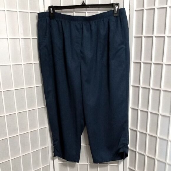 Allison Daley Pants - Allison Daley Blue Capri Pants W/ With Comfort Elastic Waistband